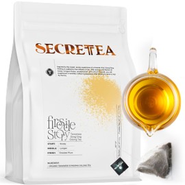 Organic Loose Leaf Oolong Tea Bags, 100% Taiwan Dong Ding Oolong, Hand Crafted, Powerful Antioxidant And Biodegradable Tea Bag | T SECRETEA, Fireside Story, Bulk pack (40 Count)