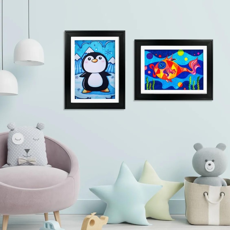 JAMAT HOME Picture Frame for Children's Drawings, A4 Frame Hinged