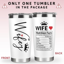Gifts for Wife from Husband - Wife Gifts - Wedding Anniversary for Women, Valentines, Birthday Gift Ideas, Mothers Day, Christmas Gift for Her - Romantic Love Cup for Her - 20 Oz White Tumbler