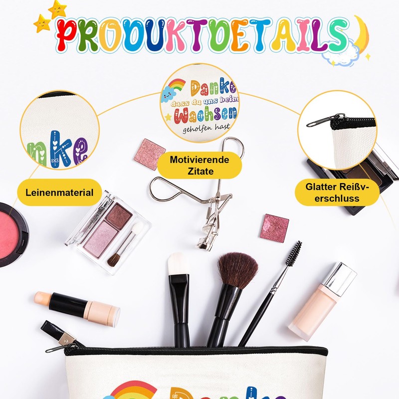 Forbabe 2 sets teacher gift key ring cosmetic bags