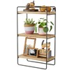 Sumbame 3 Tier Square Wall Shelf with Black Metal Frame