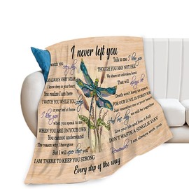 Dragonfly Blanket Memorial Sympathy Gifts for Girls Women Loved One I Never Left You Throw Blanket for Kids Adults Soft Warm Cozy Fleece Blanket for Couch Sofa ​Bed 40"x50"