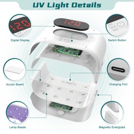 Akisey UV Light for Resin, Two-Sided UV Resin Light with Adjustable Time Setting(2m, 3m, 5m), 36W Fast Curing Lamp for Molds DIY Craft Decor Jewelry Making