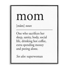 Stupell Industries Mom Definition Sentiment Framed Giclee Art Design by Lettered and Lined