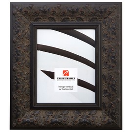 Craig Frames Borromini, 16 by 20-Inch Ornate Picture Frame, Black Walnut