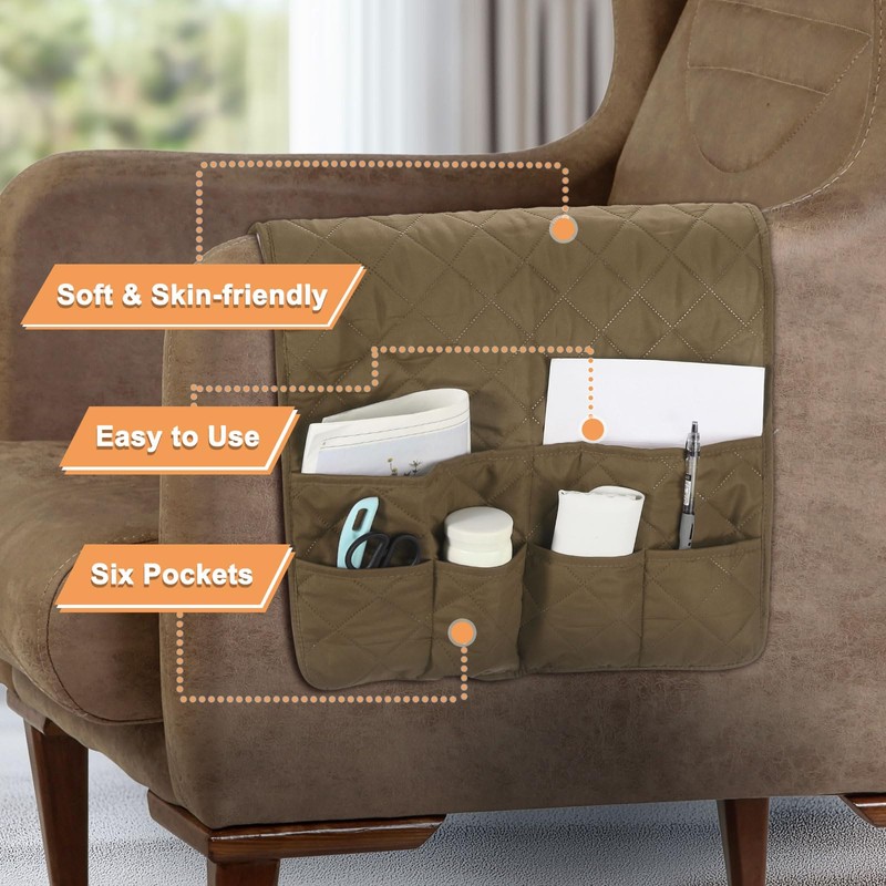 sourcing map Couch Sofa Armrest Organizer Non-Slip Chair Arm Recliner