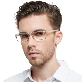 OCCI CHIARI Large Reading Glasses Men 1.50 Strength Stylish Readers Clear lenses 100 125 150 175 200 225 250 300 350 400 500 600 (Clear)
