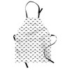 Ambesonne Mens Apron, Hipster Mustache Pattern with Swirled Tips Barber