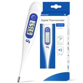 Femometer Thermometer for Adults and Kids, Digital Thermometer with Fever Alert, Memory Recall, C/F Switchable, for Oral, Rectal or Under Arm Use, Klein Blue