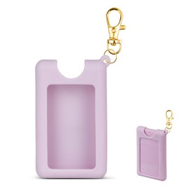 CERCGVEL Silicone Case Compatible with Noshinku Pocket Hand Sanitizer, Protective Case with Keychain for Refillable Travel Size, Hand Sanitizer Spray Accessory (Pink)