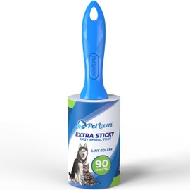 PetLovers Extra Sticky Lint Roller Single Unit 90 Sheets for Pet Hair Removal, Dog and Cat Lint Remover (1 Pack)