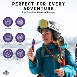 MUIR Blueberry Bergamot Real Food Energy Gel - 10 Count | Organic, Vegan, Paleo, Non-GMO, Gluten-Free Fast Burning Endurance Gel | Clean Ingredients for Long-Lasting Energy, Antioxidant Rich