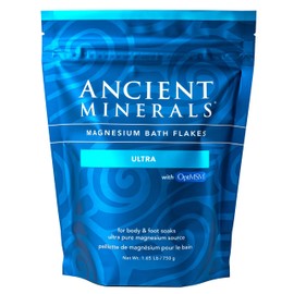 Ancient Minerals Ancient Minerals Magnesium Bath Flakes Ultra with OptiMSM - Resealable Magnesium Bag of Zechstein Chloride Alternative to Epsom Bath Salt (1.65 lb)