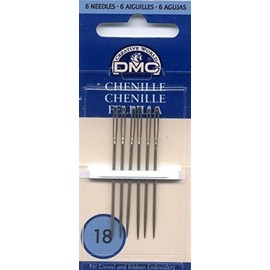 DMC 1768-18 Chenille Hand Needles, 6-Pack, Size 18, Blue