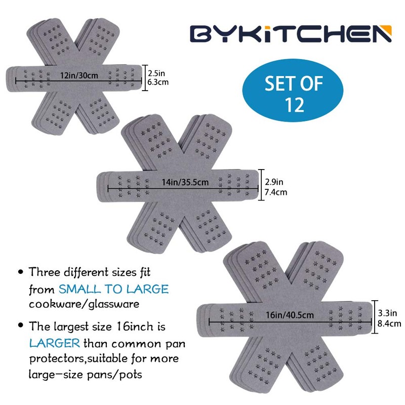 BYKITCHEN Pan Pot Protectors, Larger & Thicker Pan Protector with