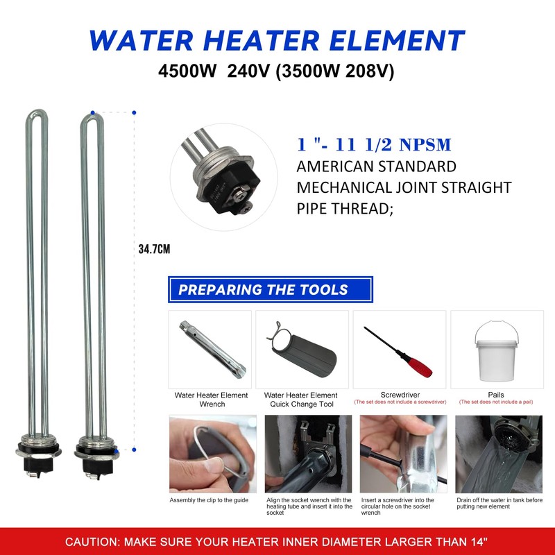 LONG TERM EWH-01 Electric Water Heater Tune-Up Kit, Includes 4500W