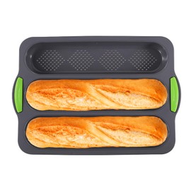 Jasfyee Baguette Baking Tray, Gray Green Baguette Tray, Bread Baking Tray is Suitable for Home Baking