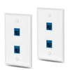 Ethernet Wall Plate Cat6 2 Port Keystone Jack Wall Plate