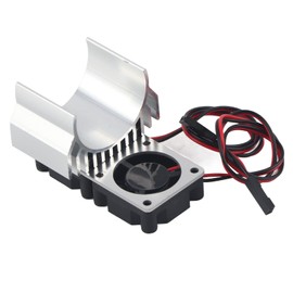 Motor Heat Sink, 540/550 Motor Heatsink Twin Cooling Fan RC Motor Fan for 1/10 Scale Electric RC Car(Silver) Rc Motor Cooling Fan 540 Motor Heatsink 540 Motor Heatsink 3S Motor Heat Sink
