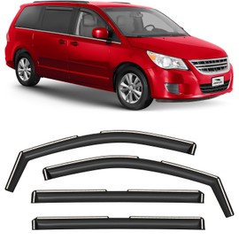 Voron Glass in-Channel Extra Durable Rain Guards for Volkswagen (VW) Routan 2009-2014, Window Deflectors, Vent Window Visors, 4 Pieces - 200628