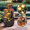 USSerenaY 5 Tier Outdoor Indoor Water Feature Fountain, Flamingo Ornamental