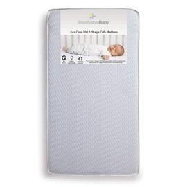 BreathableBaby EcoCore 200 Reversible Firm Crib Mattress — Non-Toxic, Water & Stain Resistant, No VOCs or Chemicals, No Foam or Latex — 52” x 28” x 5.5”