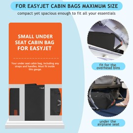 Hayayu For Easyjet Hand Luggage 45 x 36 x 20 cm Undersessen Travel Backpack Hand Luggage Aeroplane Travel Bag Cabin Size Laptop Backpack for 15.6 Inch Laptop Casual Daypack, black, Vacation