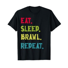 Funny Eat Sleep Brawl Repeat Stars Video Gamer Gaming T-Shirt