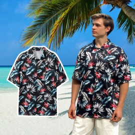 Dog Shirt Hawaii Breathable Cool Beach Style T-Shirt Dog Clothes for Medium to Large Dogs Owners and Pet Shirts Sold Separately,XL Black