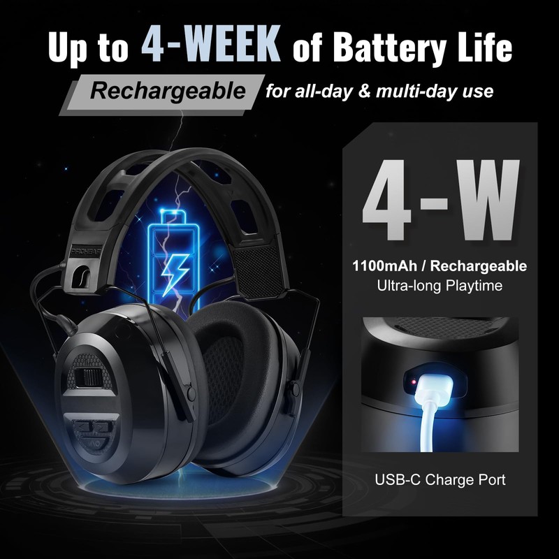 PROHEAR 039 Bluetooth 6.0 Hearing Protection with Hi-Fi & Loud