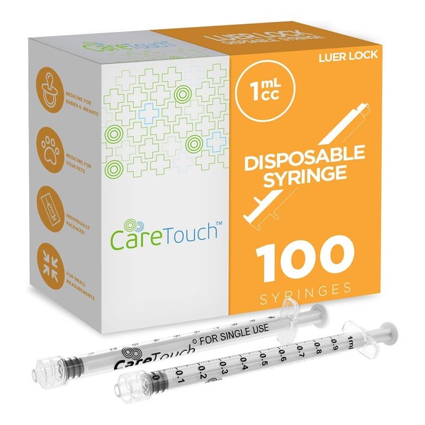 Care Touch CTSLL1-VC Syringe with Luer Lock Tip, 1ml, 100