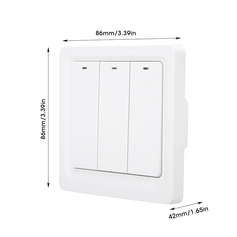 Wall Smart Light Switch Push Button Zero Fire 3 Gang