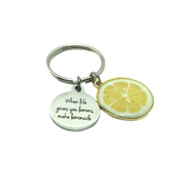 Heart Projects When Life Gives You Lemons Make Lemonade Keychain, Inspirational Gift