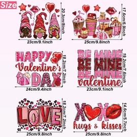 Red Pink Valentines Iron on Transfers, Western Valentines Htv Heat Transfers Vinyl for Clothes Bag Pillow DIY Crafts Fabric Decor