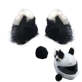 QOCUILC Katzenohren für Helm,Motorrad Helm-Ohren Katzenohren Dekoration niedliches Helmzubehör für Fahrradhelm, Ski-Helm, Motorradhelm, Snowboardhelm Lustiges Tier Design Motorradhelm Zubehör