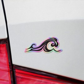 Holographic Decal Stickers Of Wave Silhouette Funny Premium Waterproof Vinyl Decal Stickers For Laptop Phone Accessory Helmet Car Window Mug Tuber Cup Door Wall Decoration ANDVER304966aHO110422