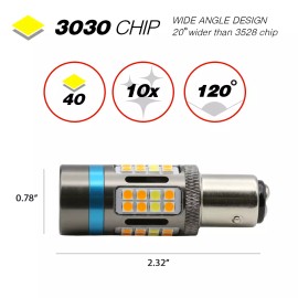 Syneticusa 2x 1157 2357 LED Front Blinker Switchback Turn Signal Light Bulbs NO Hyper Flash