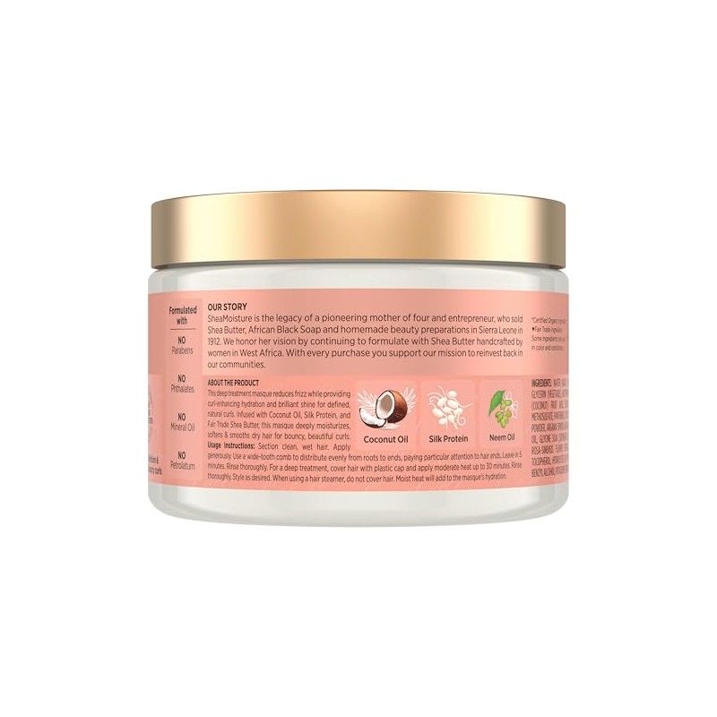 SheaMoisture Mascarilla capilar de coco e hibisco para rizos secos