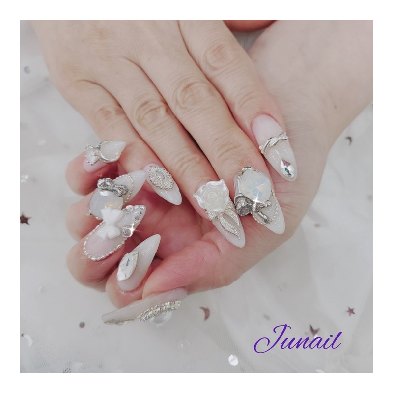 ⭐️ Happy Wedding Handmade Nail Tips ✨ - Long Nose