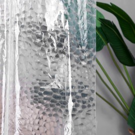 Hereisa 3D Water Cube Shower Curtain Liner (Clear, Narrow | W60 x L72)