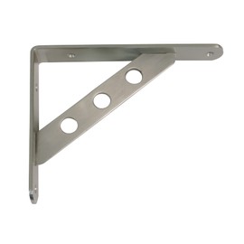 Amig - Shelf Bracket Stainless Steel Model 25 | Metal Bracket for Shelves | Shelf Bracket | Colour: Brushed Nickel | Dimensions: 300 x 240 mm | Recommended Max Weight: 260 kg