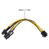 5Pcs Power Supply Cable 6Pin to Dual 8pin 6+2 GPU