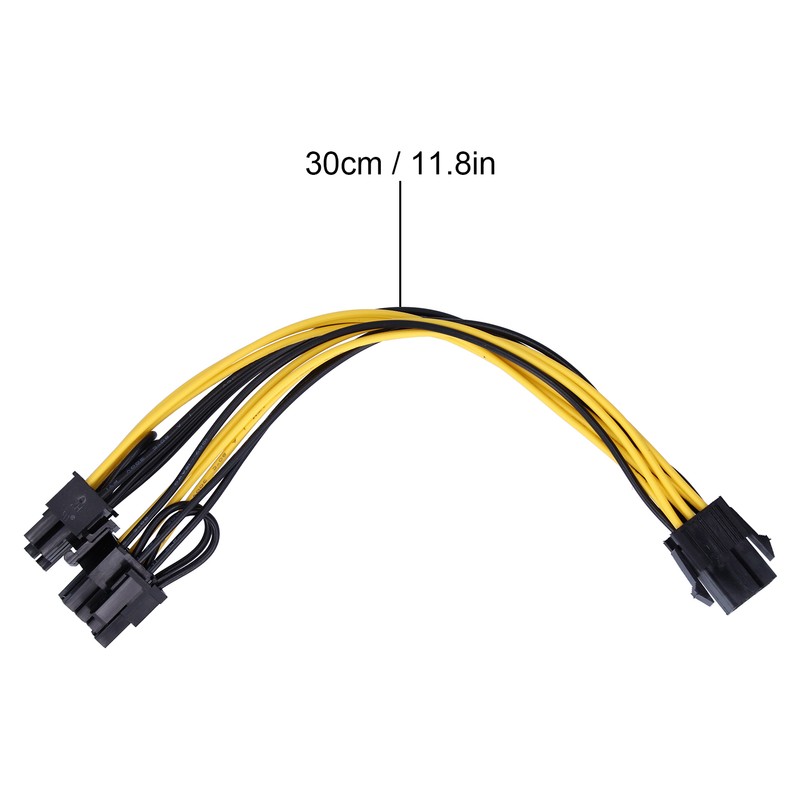 5Pcs Power Supply Cable 6Pin to Dual 8pin 6+2 GPU