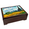 Caja de música musical de campo de trigo con cipreses
