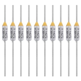 ALLECIN 10PCS 142 Degrees Celsius Thermal Fuse 10A 250V AEC142E Temperature Fuses Cutoffs 10Amp 250Volt 142℃ Fusible