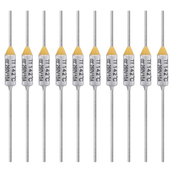 ALLECIN 10PCS 142 Degrees Celsius Thermal Fuse 10A 250V AEC142E