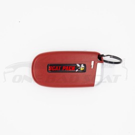 2 Red SRT Hellcat Key Fob Cases - OEM Replacement for Dodge Charger, Challenger or 300 with 3D Scat Pack logo (Red+Yellow Letters) Combo Pack car