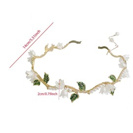 Korean Alloy Pearl Flower Headband Beads Tassel Wave Hair Band Women Hair Accessories