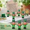Lizgoxd 12Set St Patricks Day Mini Leprechaun Figurine Toys Small