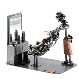 Steelman24 Barber Sculpture Nuts and Bolts Handmade Ornaments Made in Germany Metal Figurine